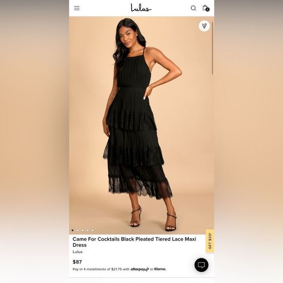 NWOT Lulus Pleated Tiered Lace Maxi Dress - Picture 6 of 9